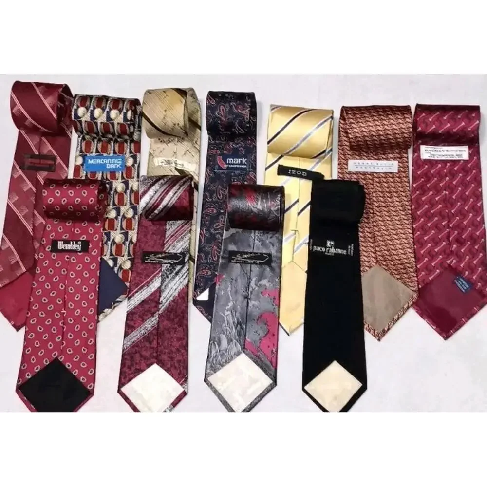 11 Piece Mens Tie Bundle Set Lot Multicolor Colosseo Diroma, Izod, Paco Rabanne,
